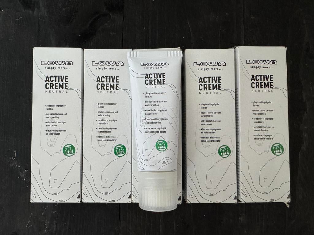 5 tubes a75ml Lowa Active Creme Neutraal - Schoenverzorging, Overige kleuren, Lowa, Nieuw, Wandelschoenen