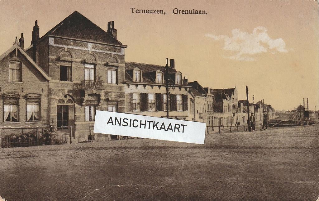 Ansichtkaart Terneuzen - Grenulaan - 1928, Verzamelen, Ansichtkaarten | Nederland, Verzenden, 1920 tot 1940, Gelopen, Zeeland
