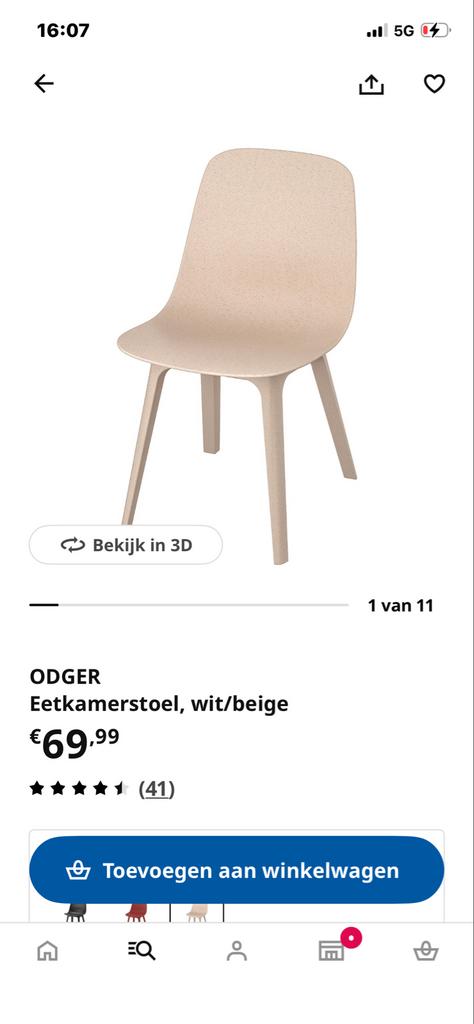 10x IKEA ODGER stoel eetkamerstoel gebruikt, goede staat, Huis en Inrichting, Kunststof, Gebruikt, Overige kleuren, Ophalen of Verzenden