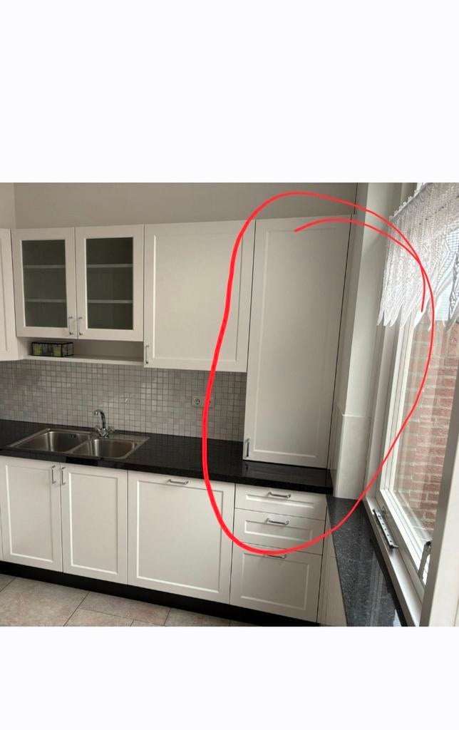 Witte keuken kast, Ophalen, Minder dan 50 cm, Gebruikt, 25 tot 50 cm