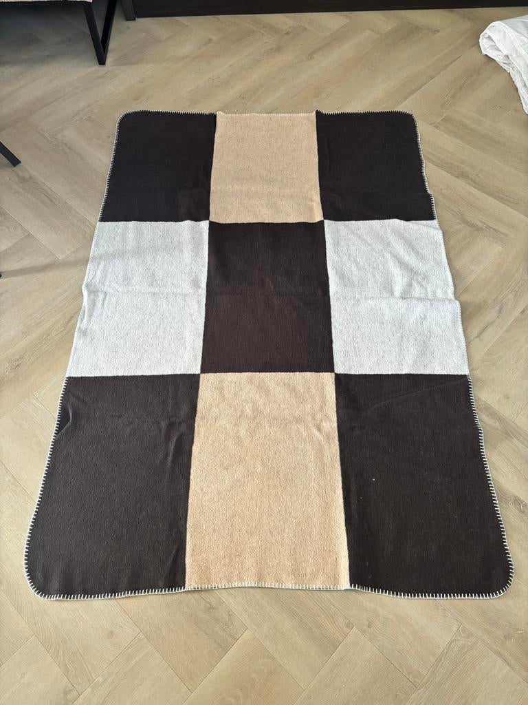 Prénatal babydeken, bruin, beige en wit geblokt, Kinderen en Baby's, Dekens, Slaapzakjes en Inbakerproducten, Ophalen, Zo goed als nieuw