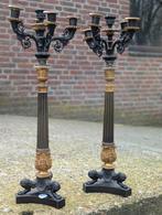 2 grote antieke bronzen kandelaars. Hoog 69 cm. €995., Ophalen, Koper of Brons