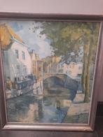 Schilderij H. van Leeuwen van Oudewater - Uitzicht Markt, Ophalen of Verzenden