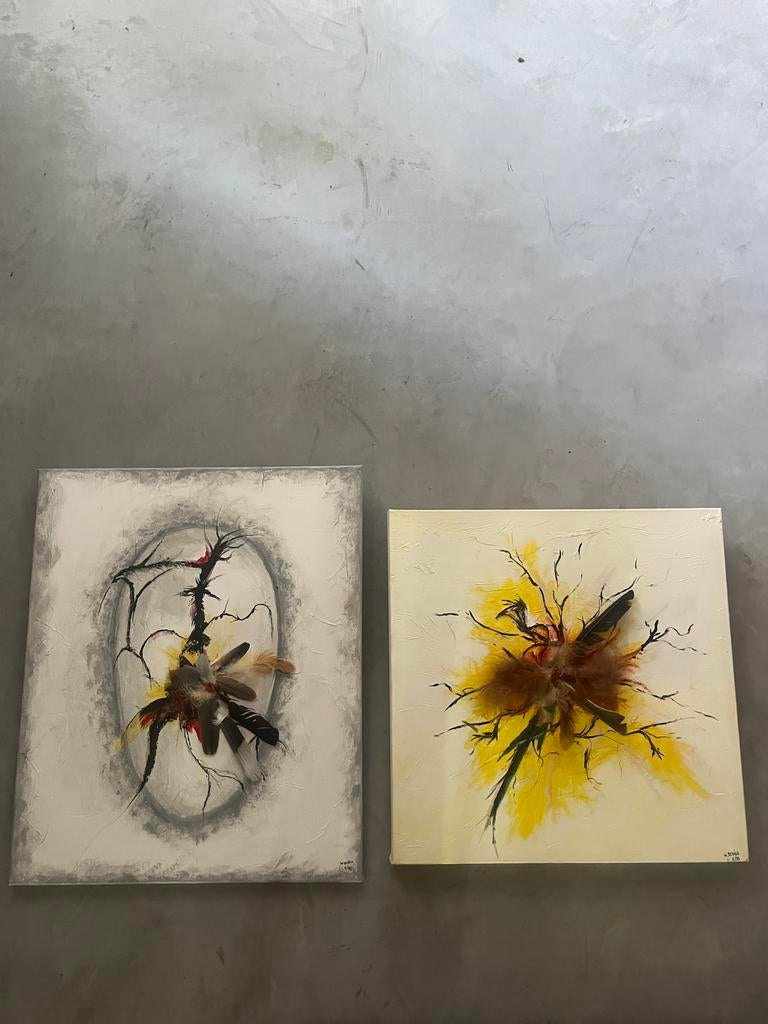 2 moderne schilderijen W. Schils, Ophalen of Verzenden