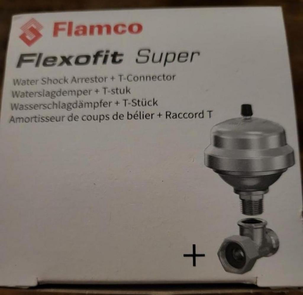 Flamco Flexofit Super Waterslagdemper met T-stuk Nieuw, Ophalen of Verzenden, Nieuw, Chroom, Overige typen