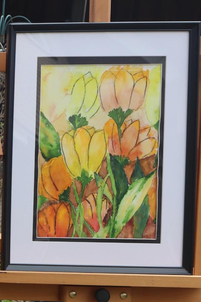 Aquarel tulpen, Ophalen