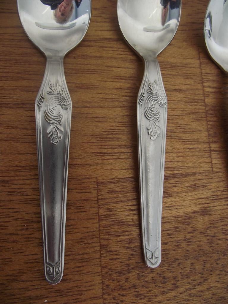 24 st Jugendstil floral bestek RVS 18-8 Silva 1930-1950 p s, Ophalen of Verzenden