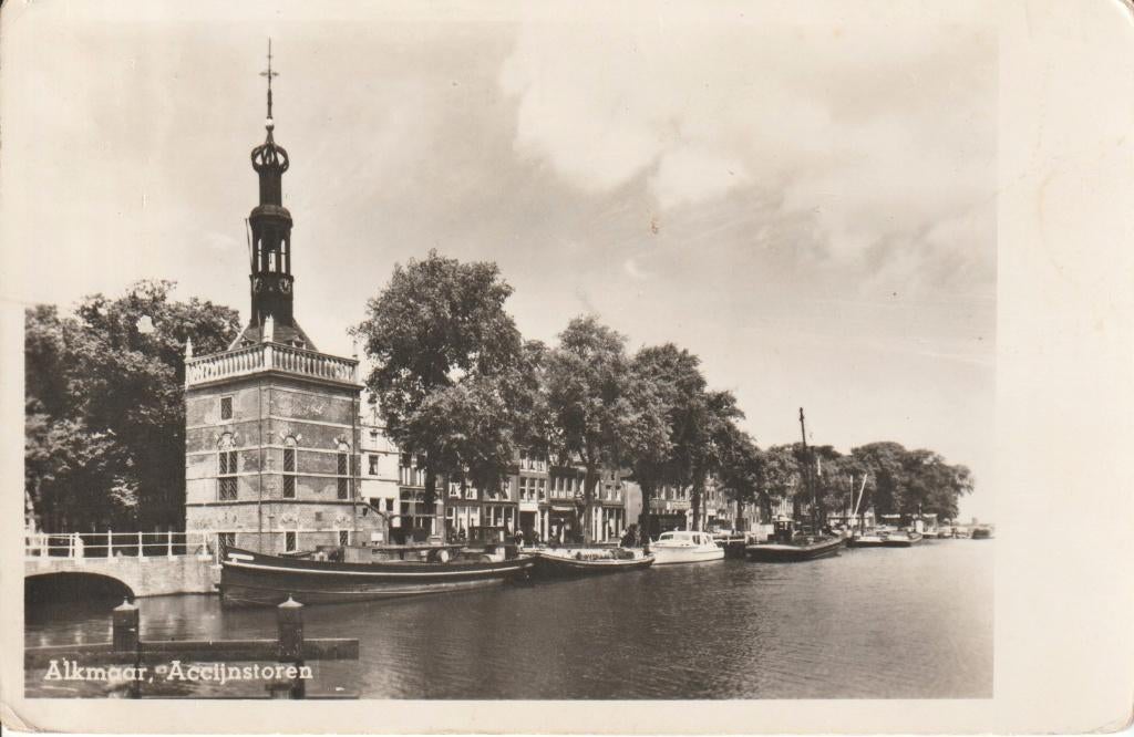 Alkmaar - Bierkade - Echte foto, Verzenden, 1940 tot 1960, Gelopen, Noord-Holland