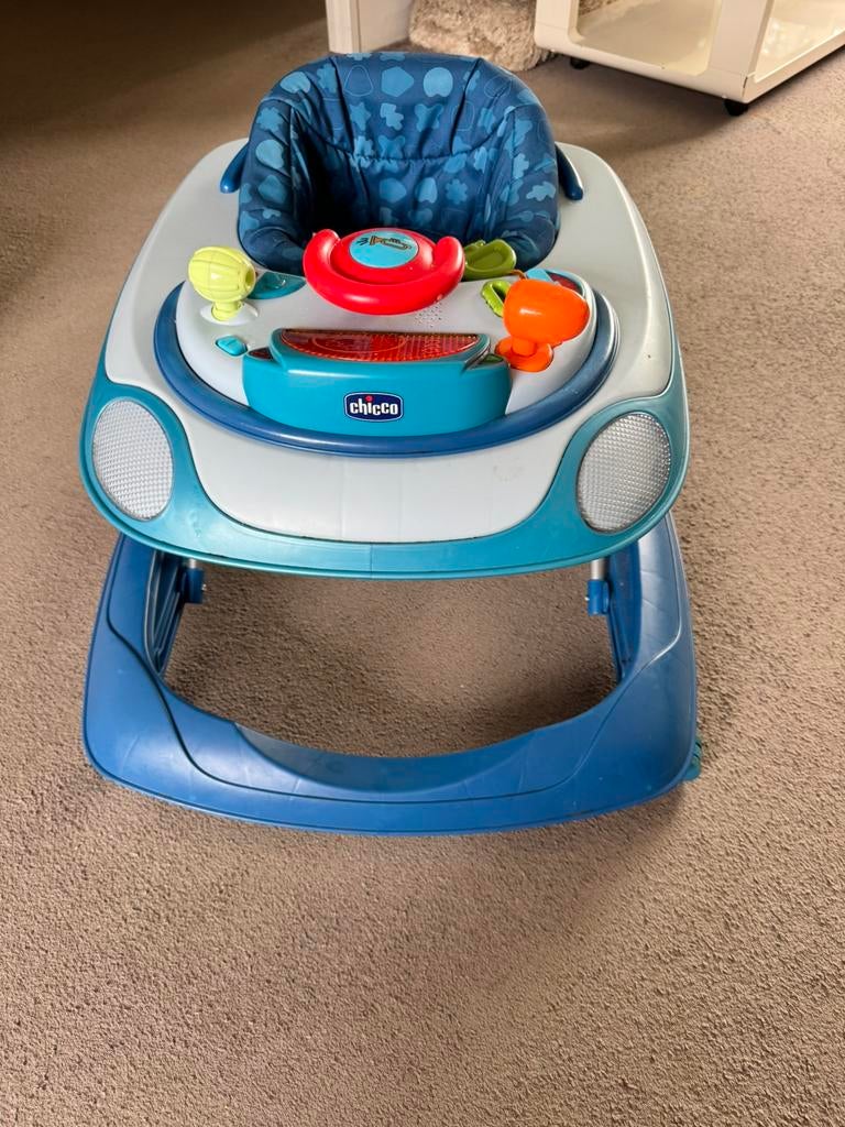 Chicco Loopstoel – Blauw, Kinderen en Baby's, Ophalen, Zo goed als nieuw, Overige typen, Met geluid