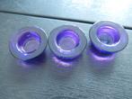 3 paarse waxinelicht houders., Ophalen, Zo goed als nieuw, Overige materialen, Minder dan 25 cm