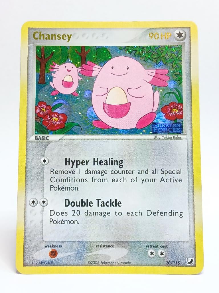 Pokémon - EX Unseen Forces - Chansey - 20/115 - Reverse Holo, Hobby en Vrije tijd, Verzamelkaartspellen | Pokémon, Zo goed als nieuw
