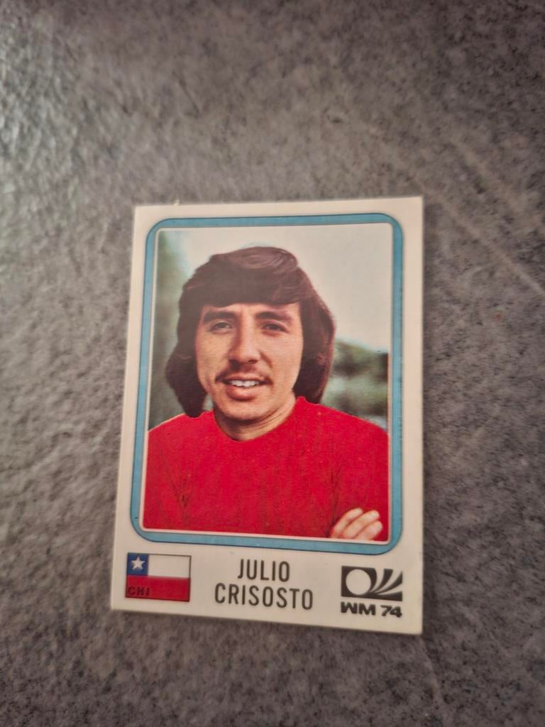 Panini sticker WK 74 München. Speler Julio Crisosto Chili., Verzenden, Zo goed als nieuw, Sticker