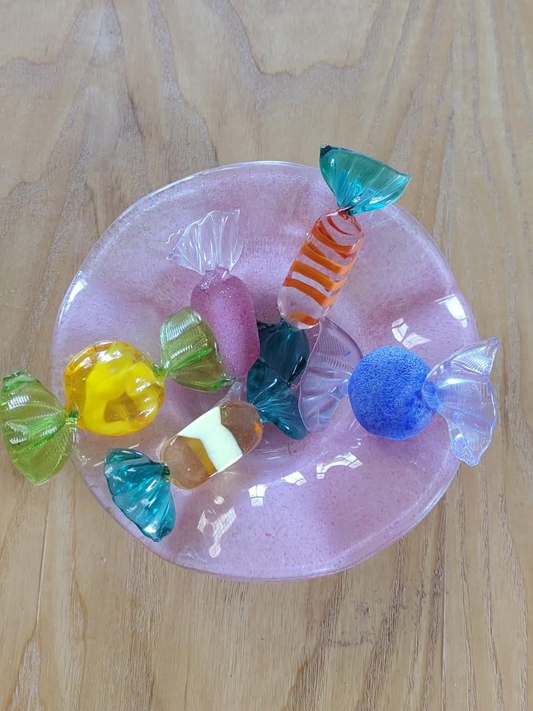 Murano glazen schaaltje met snoepjes - decoratief, Antiek en Kunst, Antiek | Glas en Kristal, Ophalen of Verzenden