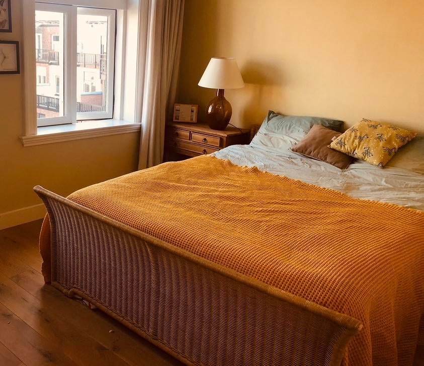 Prachtig rotan bed 160x200 (incl. matras mogelijk), Huis en Inrichting, Slaapkamer | Bedden, Ophalen, Overige materialen, Gebruikt