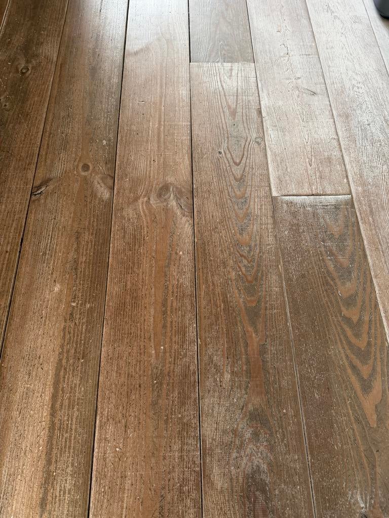 Grenen vloerplanken 80m2, Ophalen, Gebruikt, Vloerdelen of -planken, 10 m² of meer