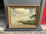 Fedor van Kregten, koeien aan de vaart I, Antiek en Kunst, Ophalen of Verzenden