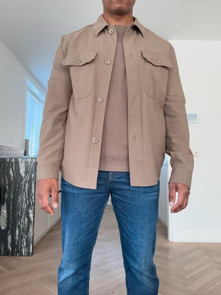 Zara Overshirt Khaki (L), Kleding | Heren, Jassen | Zomer, Gedragen, Maat 52/54 (L), Groen, Ophalen of Verzenden