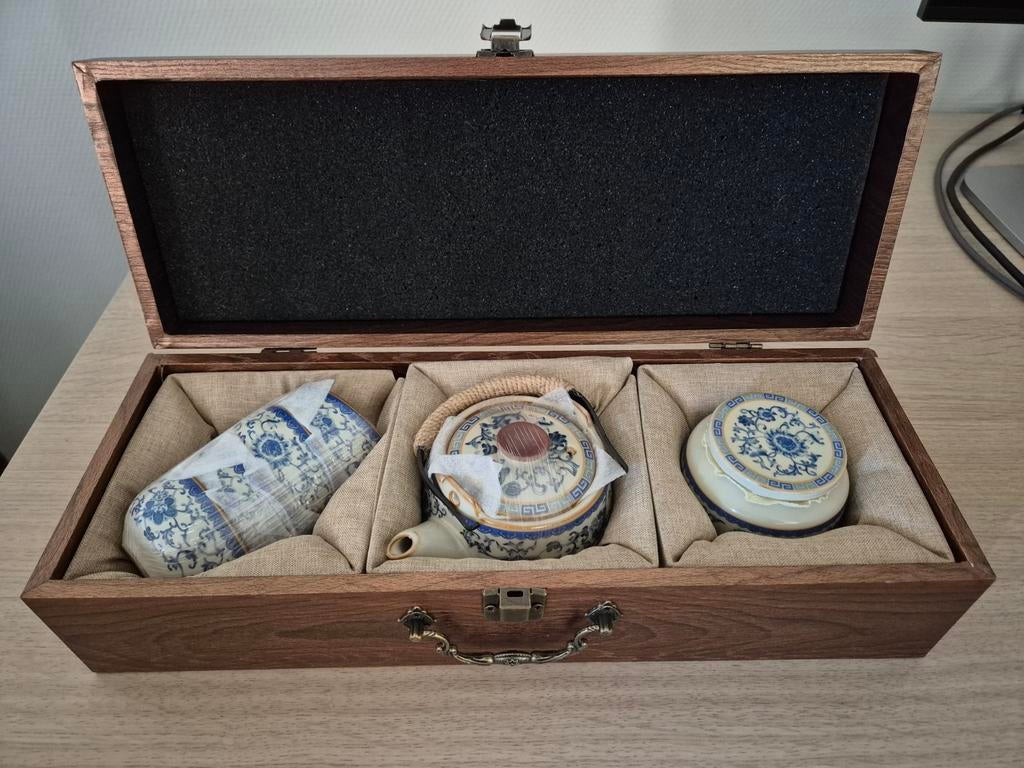 Chinees theeservies in houten kist - Nieuwstaat, Ophalen of Verzenden, Nieuw