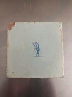 Antieke Delfts Blauwe Tegel met Figuur, Ophalen