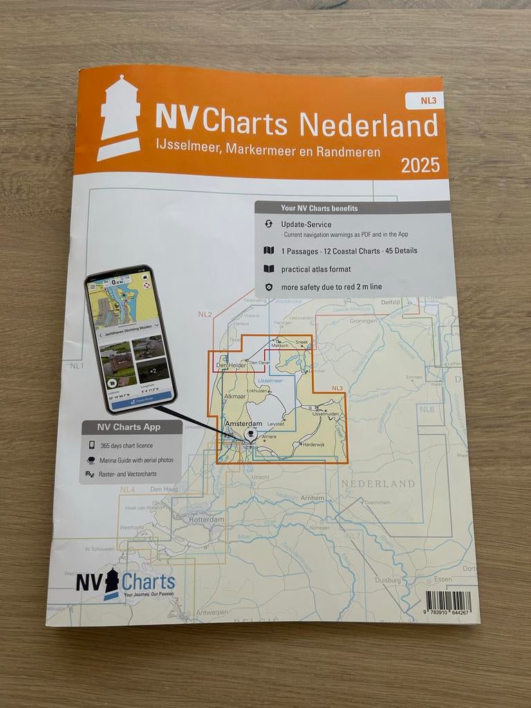 NV Charts Nederland Waterkaarten 2025 - IJsselmeer, 2000 tot heden, Ophalen of Verzenden, Nederland, Landkaart