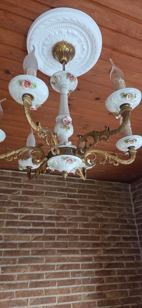 Antieke hanglamp, Antiek en Kunst, Antiek | Kandelaars, Ophalen, Koper of Brons