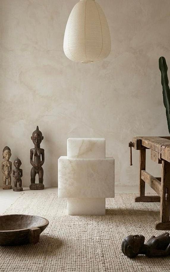 Minimalistisch design object van wit doorzichtig onyx, Ophalen of Verzenden