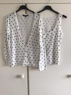 Twinset 38/40. Ecru/donkerblauw € 16.Kilibbi, Kleding | Dames, Maat 38/40 (M), Blauw, Ophalen of Verzenden, Zo goed als nieuw