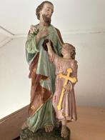 Brocante porseleinen beeld van Jozef met kind Jezus, Ophalen of Verzenden