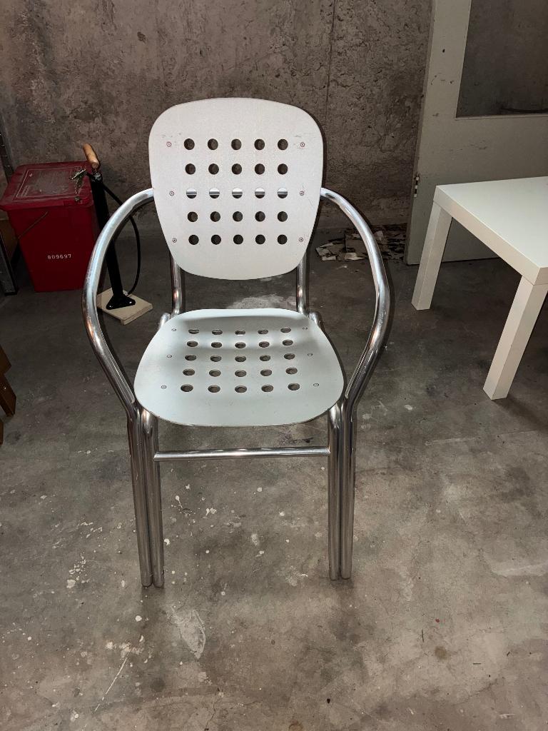 Tuinstoeltjes 4x, Ophalen, Gebruikt, Metaal, Stapelbaar