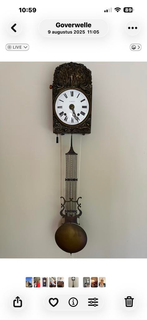 Franse Comtoise wandklok (ook wel Morbier), Antiek en Kunst, Ophalen of Verzenden