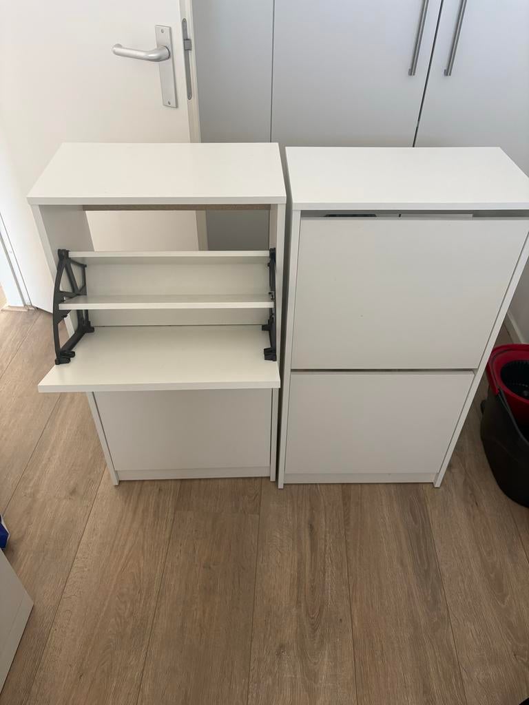 2 IKEA schoenenkastjes - wit, Ophalen, Zo goed als nieuw