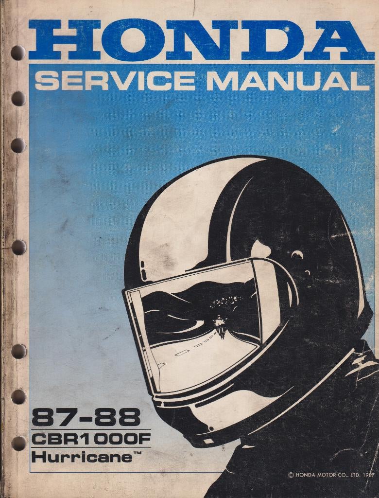 Honda CBR1000F Hurricane Service manuel Engels 1987-1988, Ophalen of Verzenden, Gebruikt