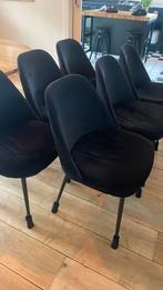 6x WOOOD velvet eetkamerstoelen, Huis en Inrichting, Stoelen, Ophalen, Zwart, Zo goed als nieuw, Stof