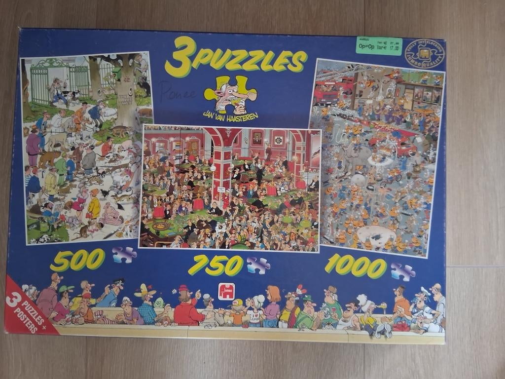 Jan van Haasteren combidoos 500/750/1000 st, Ophalen of Verzenden, 500 t/m 1500 stukjes, Gebruikt