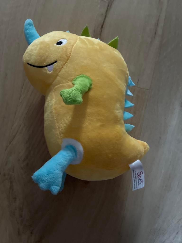 Gele Dinosaurus Knuffel - Zo goed als nieuw, Overige merken, Ophalen of Verzenden, Zo goed als nieuw, Middelgroot (20 tot 80 cm)
