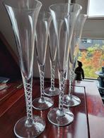 Set van 5 elegante champagneglazen , slingerglazen, Antiek en Kunst, Ophalen of Verzenden