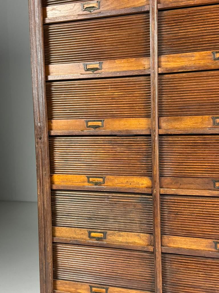 Archiefkast roldeurkast antiek, Ophalen, Gebruikt, 100 tot 150 cm, Eikenhout
