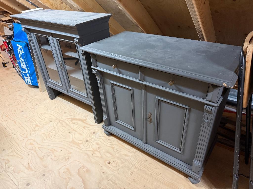 Buffetkast Grenen Grijs, Ophalen, Gebruikt, Grenen buffetkast grijs, Grenenhout