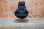 Nieuw beklede zwarte leren Gealux design relaxfauteuil, 75 tot 100 cm, Ophalen of Verzenden, Zo goed als nieuw, Gealux