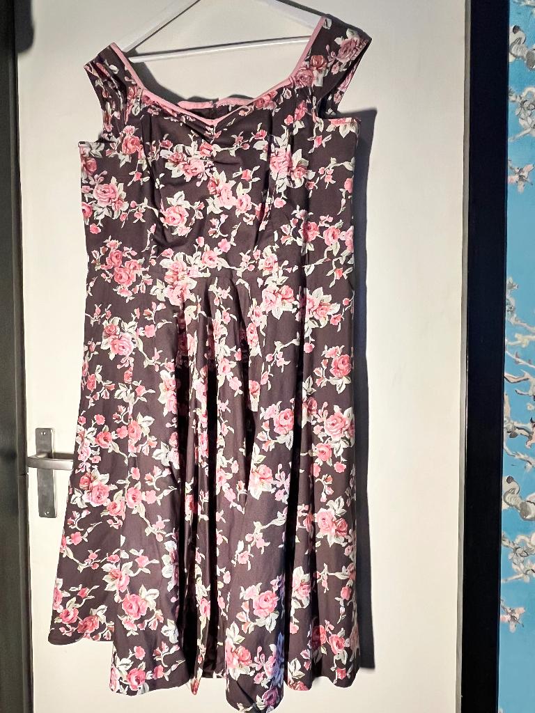 Vintage rock n roll jurk maat 46, Kleding | Dames, Zwart, Maat 46/48 (XL) of groter, Ophalen of Verzenden, Gedragen