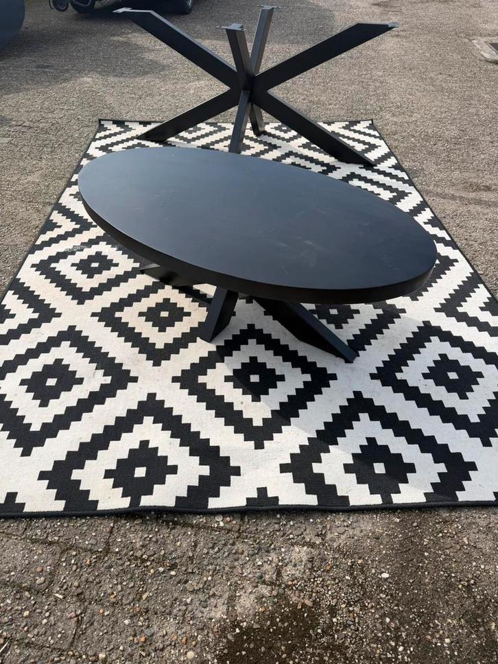 Ovale mango houten tafel hoog + laag model, Huis en Inrichting, Stoffering | Tapijten en Kleden, Gebruikt, 100 tot 150 cm, 200 cm of meer