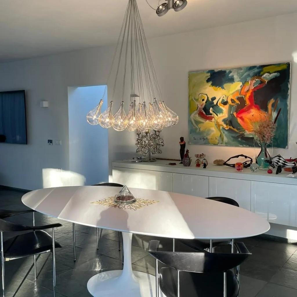 Hang lamp 15 bulb glass drop mid-century lampen gae aulenti, Ophalen of Verzenden