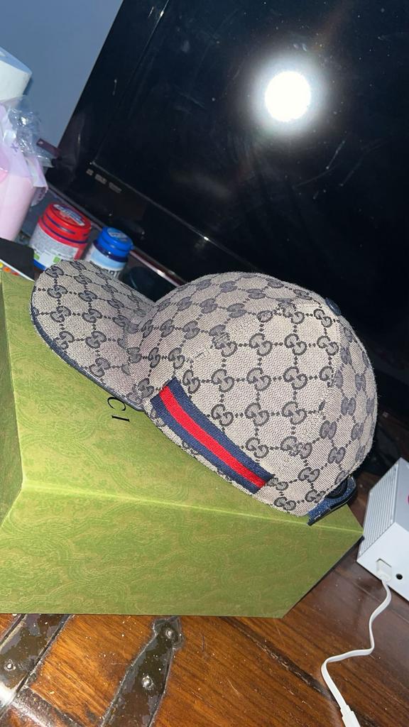 Original Gucci Cap Beige Blue, Kleding | Heren, Hoeden en Petten, Ophalen, Zo goed als nieuw, One size fits all, Pet