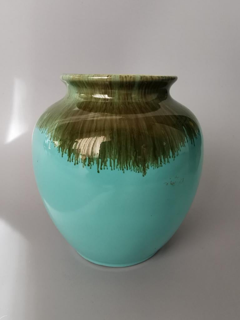 Mosa of Sphinx ? Keramiek vaas turquoise blauw, Antiek en Kunst, Antiek | Keramiek en Aardewerk, Verzenden