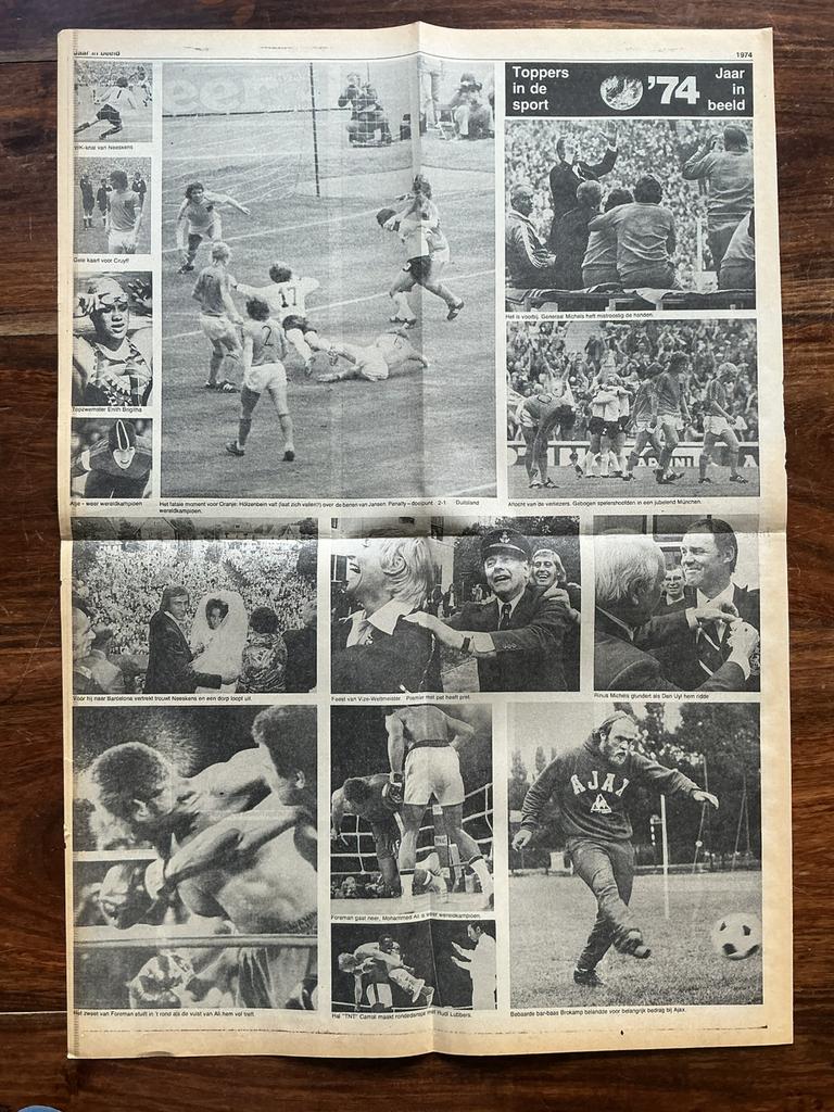 Voetbal krantenartikel Toppers in sport 1974 Cruijff wk 1974, Verzamelen, Tijdschriften, Kranten en Knipsels, Knipsel(s), 1960 tot 1980
