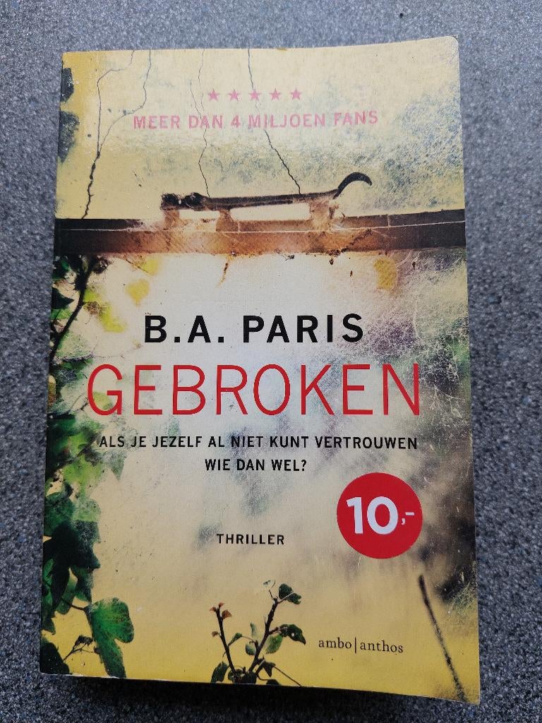 B.A. Paris - Gebroken, Boeken, Thrillers, Ophalen of Verzenden, Zo goed als nieuw
