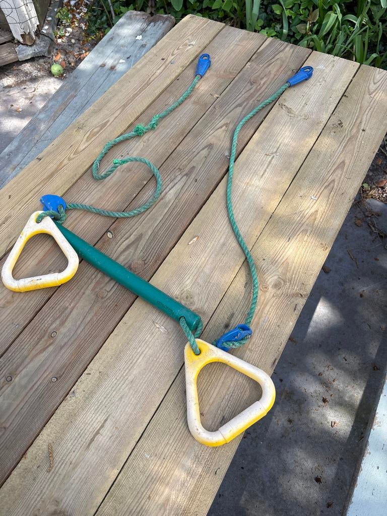 Slingertje schommel met handvaten en rekstok, Ophalen of Verzenden, Gebruikt, Schommel