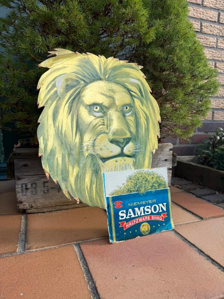 Oud reclamebord samson shag niemeijer tabak groningen, Verzamelen, Merken en Reclamevoorwerpen, Gebruikt, Reclamebord, Ophalen of Verzenden