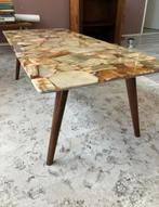 Onyx Marmer Salontafel – Mid-Century Design – Jaren '60, Ophalen, Overige materialen, 100 tot 150 cm, Mid century modern