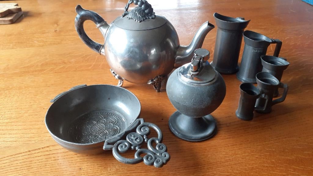 Tinnen kannetjes e.d., Antiek en Kunst, Antiek | Tin, Ophalen of Verzenden